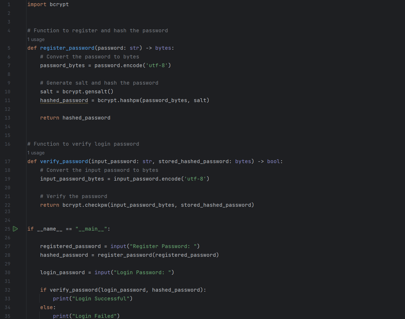 pyhton code hashing and salting